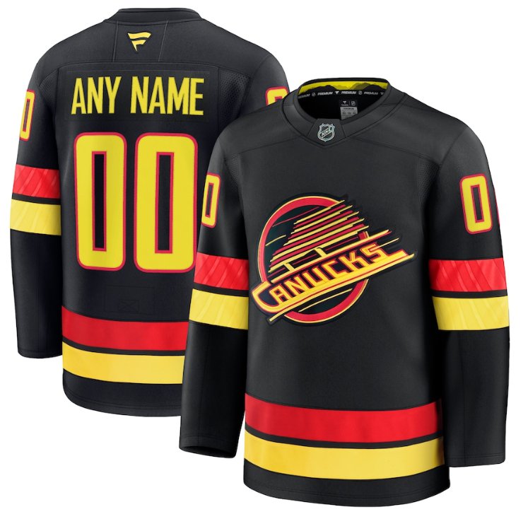 Custom Vancouver Canucks Black 2024-25 With A Patch Alternate Stitched Hockey Jersey