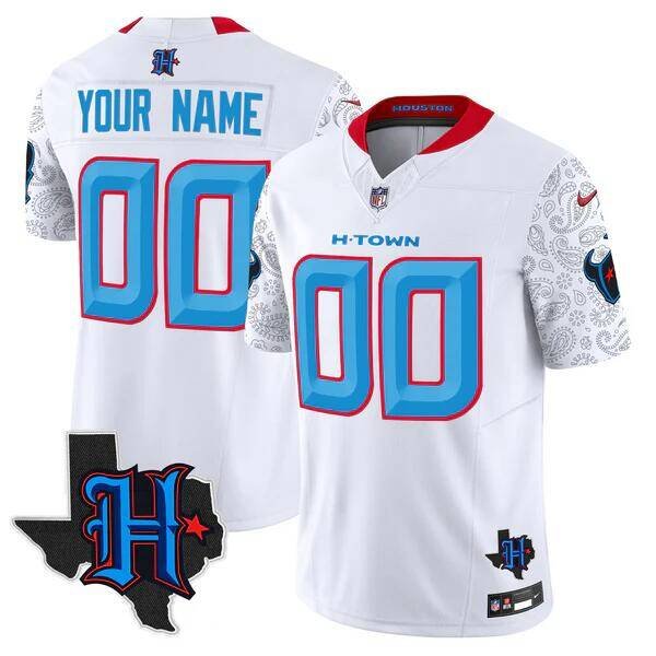 Custom Houston Texans White 2024 V4 F.U.S.E. Vapor Limited Football