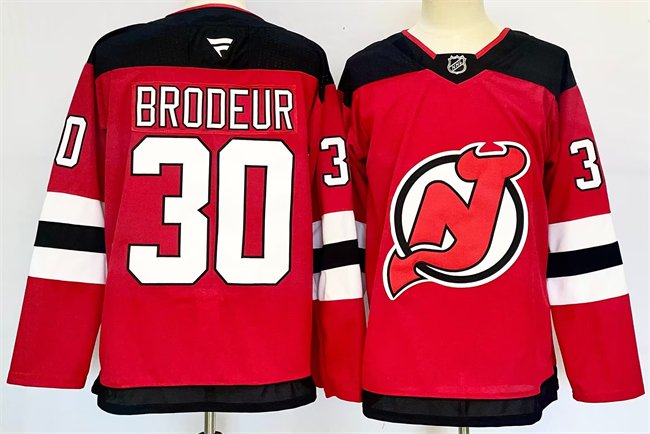 New Jersey Devils #30 Martin Brodeur Red 2024-25 Home Stitched Hockey Jersey