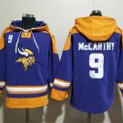 Men's Minnesota Vikings #9 J.J. McCarthy Purple/Yellow Ageless Must-Have Lace-Up Pullover Hoodie