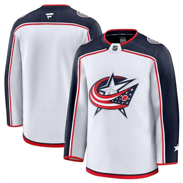 Columbus Blue Jackets Blank White 2024-25 Away Stitched Hockey Jersey