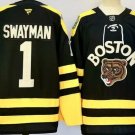 Boston Bruins #1 Jeremy Swayman Black Winter Classic Primegreen Stitched Hockey Jersey