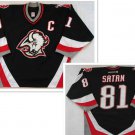 Men's Buffalo Sabres #81 Miroslav Satan road black NHL Jersey
