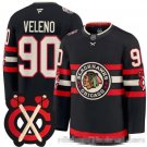 Chicago Blackhawks Joe Veleno #90 Winter Classic Patch Black Stitched Jersey