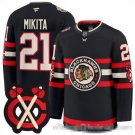 Men's Chicago Blackhawks Stan Mikita #21 Winter Classic Patch Black Stitched Jersey