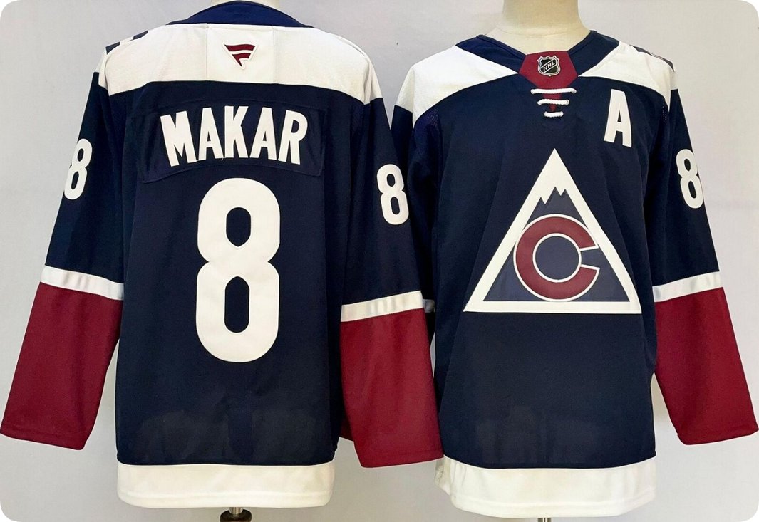 Men's Colorado Avalanche #8 Cale Makar Navy Authentic NHL Stitched Hockey Jersey