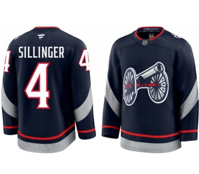Columbus Blue Jackets #4 Cole Sillinger Navy 2025 Stadium Series Alternate Stitched Hockey Jersey