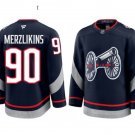 Columbus Blue Jackets #90 Elvis Merzlikins Navy 2025 Stadium Series Alternate Stitched Hockey Jersey
