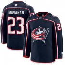 Men’s Columbus Blue Jackets #23 Sean Monahan Navy Stitched Hockey Jersey