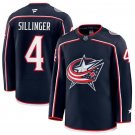 Men’s Columbus Blue Jackets #4 Cole Sillinger Navy Stitched Hockey Jersey