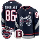 Columbus Blue Jackets #86 Kirill Marchenko Navy 2025 Stadium Series Patch Stitched Hockey Jersey