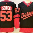 Men's Detroit Red Wings #53 Moritz Seider Black 2024-25 Stitched Jersey