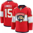 Men's Florida Panthers #15 Anton Lundell Red 2025 Premium Stitched Hockey Jersey