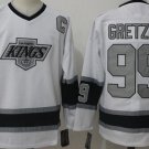 Men's Los Angeles Kings #99 Wayne Gretzky White Silver Throwback NHL Stitched Hockey Jersey