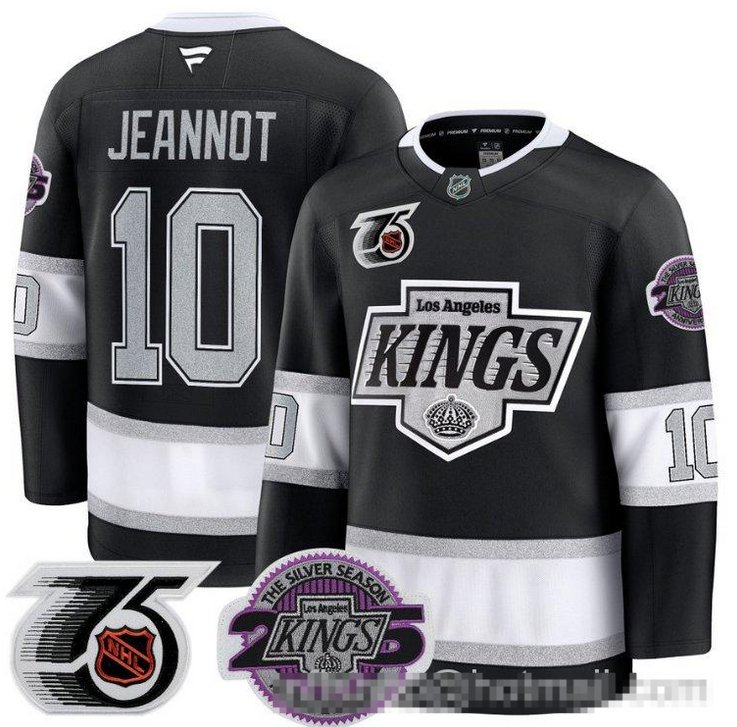 Men's Los Angeles Kings Tanner Jeannot 10 91-92 75th 25th Anniversary Black Stitched Jersey