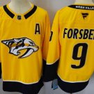 Men's Nashville Predators #9 Filip Forsberg Yellow Authentic Jersey