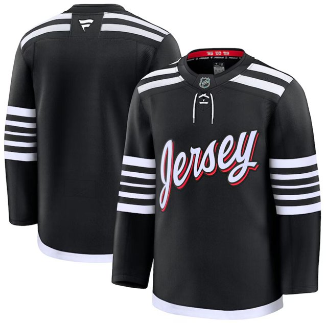 Men's New Jersey Devils Blank Black 2024-25 Alternate Stitched Hockey Jersey