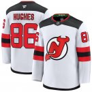 Men's New Jersey Devils #86 Hughes White 2024-25 Away Stitched Hockey Jersey