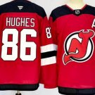 Men's New Jersey Devils #86 Jack Hughes Red With A Patch Authentic NHL Stitched Hockey Jersey