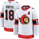 Men's Ottawa Senators #18 Tim Stutzle White 2025 Premium Away Stitched Hockey Jersey