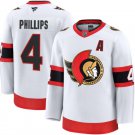 Men's Ottawa Senators #4 Chris Phillips White 2025 Premium Away Stitched Hockey Jersey