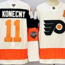 Men's Philadelphia Flyers #11 Travis Konecny White 2024-25 With A Patch Stitched Jersey