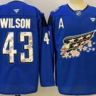 Washington Capitals #43 Tom Wilson Blue Cherry Blossom With A Patch Stitched Hockey Jersey