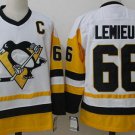 Men's Pittsburgh Penguins #66 Mario Lemieux White Throwback NHL Stitched Hockey Jersey