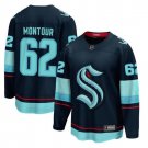 Men’s Seattle Kraken #62 Brandon Montour Navy Stitched Hockey Jersey