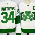 Men's Toronto Maple Leafs #34 Auston Matthews White St Pats Authentic Jersey