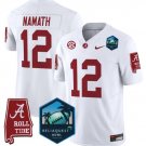 Alabama Crimson Tide Joe Namath White 2025 Relia Quest Bowl Patch F.U.S.E. Limited Stitched Jersey