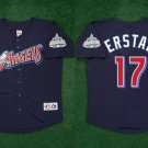 Los Angeles Angels #17 Darin Erstad Navy 2000 With 40th Patch Stitched Baseball Jersey