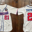 Dominican #21 Tatis White Stitched Baseball Jersey