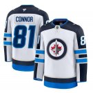Men's Winnipeg Jets #81 Kyle Connor White 2024-25 Away Stitched Hockey Jersey
