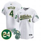 Lawrence Butler Jersey #4 Oakland Athletics 2025 Rickey Henderson Memorial Stitched White