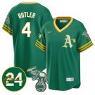 Lawrence Butler Jersey #4 Oakland Athletics 2025 Rickey Henderson Memorial Stitched Throwback