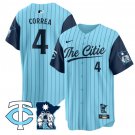 Minnesota Twins #4 Carlos Correa 2025 City Connect Concept Stitched Blue Jersey