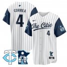 Minnesota Twins #4 Carlos Correa 2025 City Connect Concept Stitched White Jersey