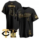 Minnesota Twins #4 Carlos Correa 2025 City Connect Concept Stitched Black Gold Jersey