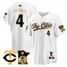 Minnesota Twins #4 Carlos Correa 2025 City Connect Concept Stitched White Gold Jersey