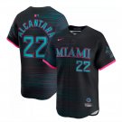 Miami Marlins #22 Sandy Alcantara Black 2025 City Connect Limited Stitched Baseball Jersey