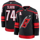 Carolina Hurricanes #74 Jaccob Slavin Premium All Stitched Black Hockey Jersey