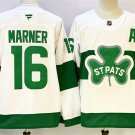 Toronto Maple Leafs #16 Mitchell Marner White Green 2024-25 With A Patch Stitched Jersey