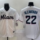Miami Marlins #22 Sandy Alcantara White Cool Base Stitched Baseball Jersey