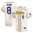 Savannah Bananas #8 Jackson Olson Cream Jersey - All Stitched