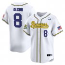 Savannah Bananas #8 Jackson Olson White Jersey - All Stitched