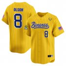 Savannah Bananas #8 Jackson Olson Pinstripe Jersey - All Stitched