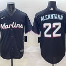 Miami Marlins #22 Sandy Alcantara Black Cool Base Stitched Baseball Jersey