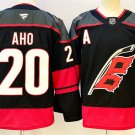 Carolina Hurricanes #20 Sebastian Aho Black 2024-25 With A Patch Home Stitched Hockey Jersey