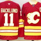 Men's Flames #11 Mikael Backlund Hockey Jersey Red Stitched